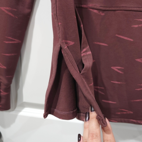 TITLE NINE Manresa Maroon Burgundy Active Hoodie,  Pink Accents, French Terry, S - Picture 8 of 13
